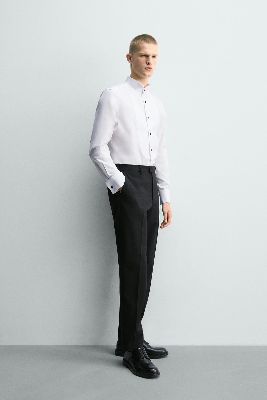 CAMISA SMOKING PU?O GEMELO / Blanco - Zara фото 4
