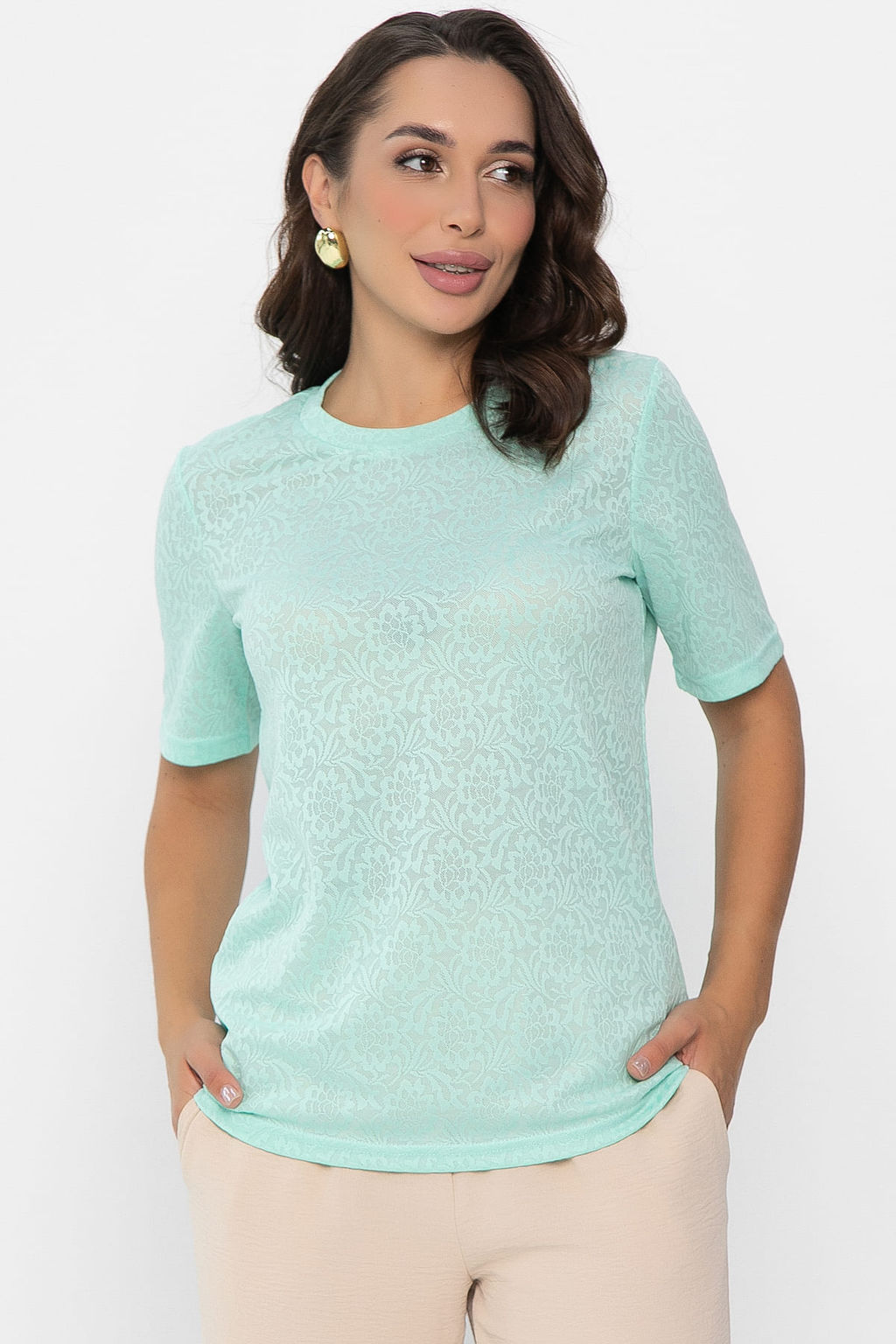 Футболка Нэсти (мята) Б14078-10М - Lt collection фото 2