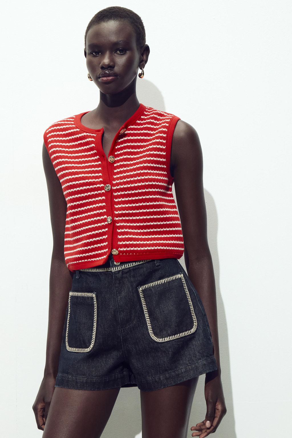 JACQUARD BUTTON WAISTCOAT TOP - Zara фото 23