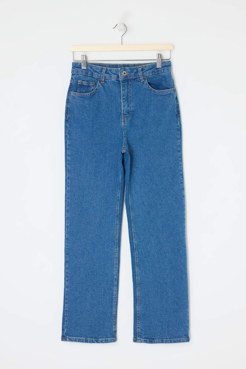 Mavi Yuksek Bel Orta Esnek Straight Duz Kesim Jeans TWOSS26JE00189 - Trendyolmilla фото 5
