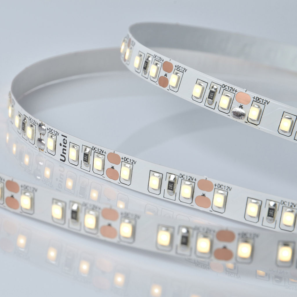 ULS-M13-2835-120LED/m-8mm-IP20-DC12V-9,6W/m-5M-3000K PROFI Гибкая светодиодная лента на самоклеящейся основе. Катушка 5м. в герметичной упаковке. Теплый белый свет(3000К). ТМ Uniel.