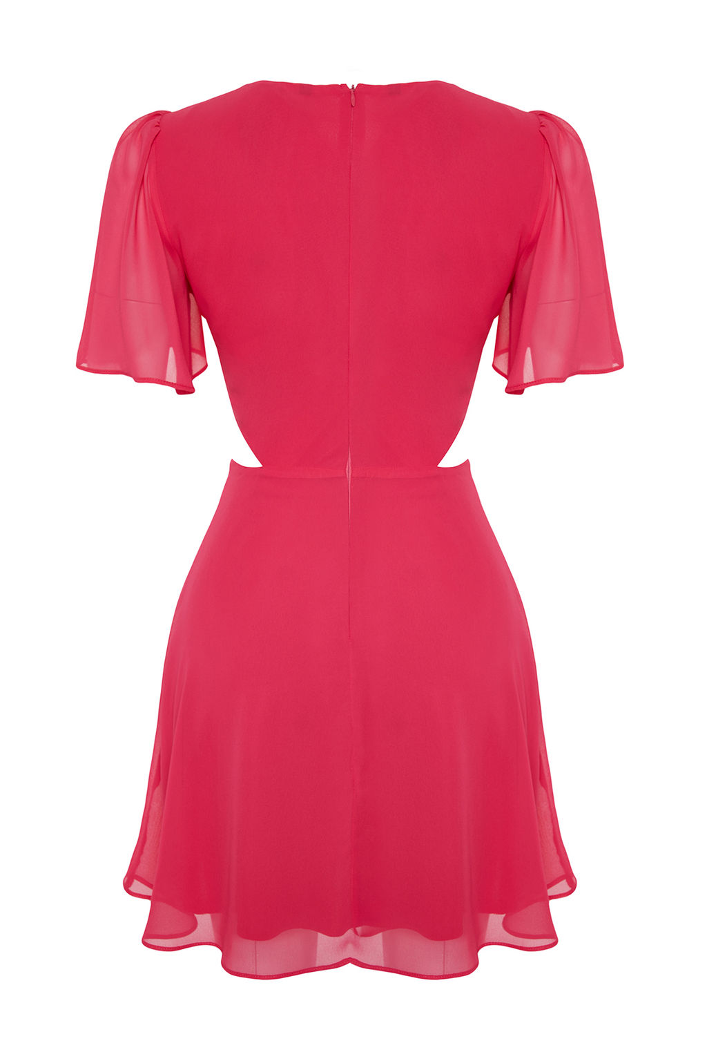 Siyah Etegi Belden Ac?lan Cut Out/Pencere Detayl? Mini Dokuma Elbise TWOSS24EL00696 - Trendyolmilla фото 18
