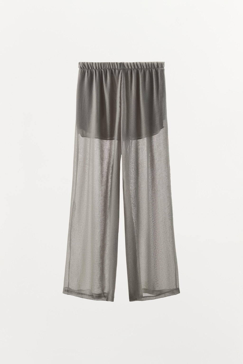 PANTAL?N PALAZZO SEMITRANSPARENTE / Gris medio - Zara фото 7