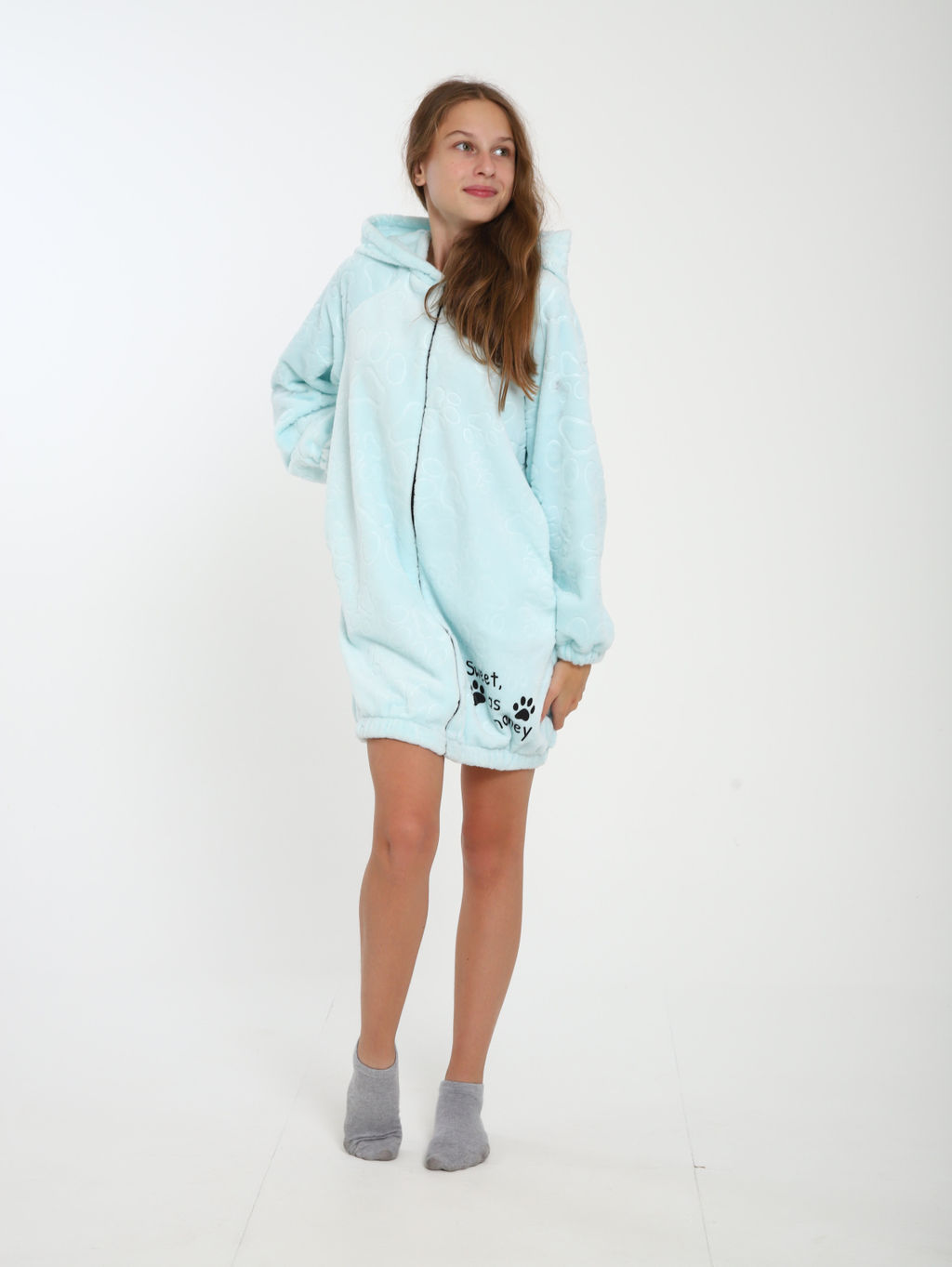 Халат "Лапки" бирюза