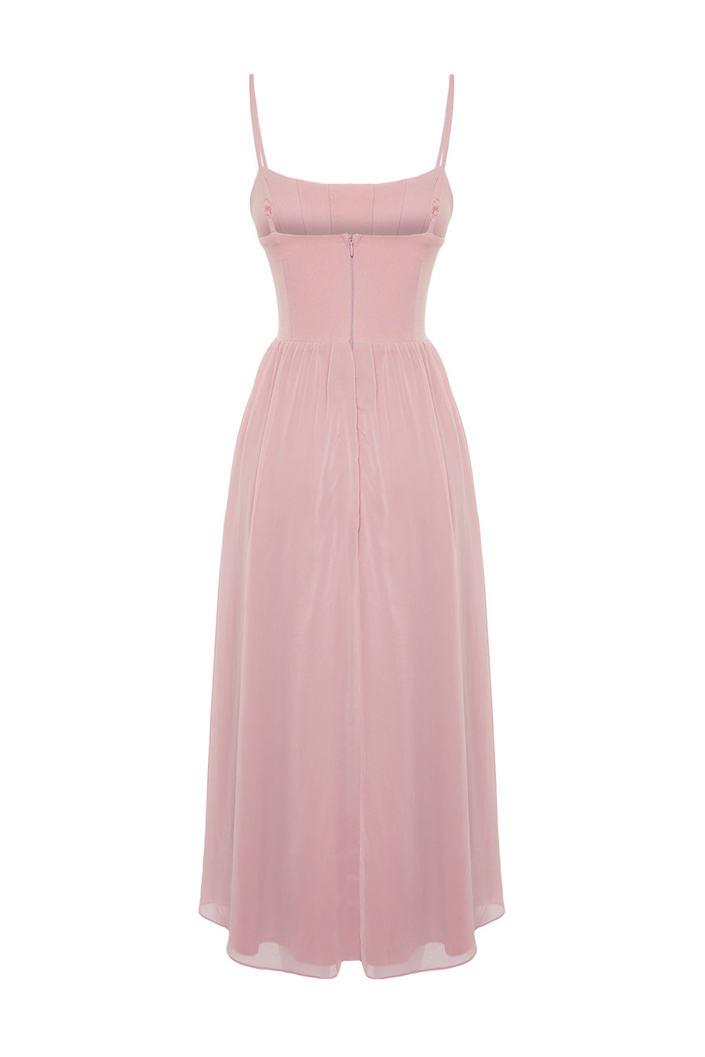 TRENDYOLMILLA Siyah A-Kesim Astarl? Korse Detayl? Dokuma Tul S?k Abiye Elbise TPRSS24EL00041