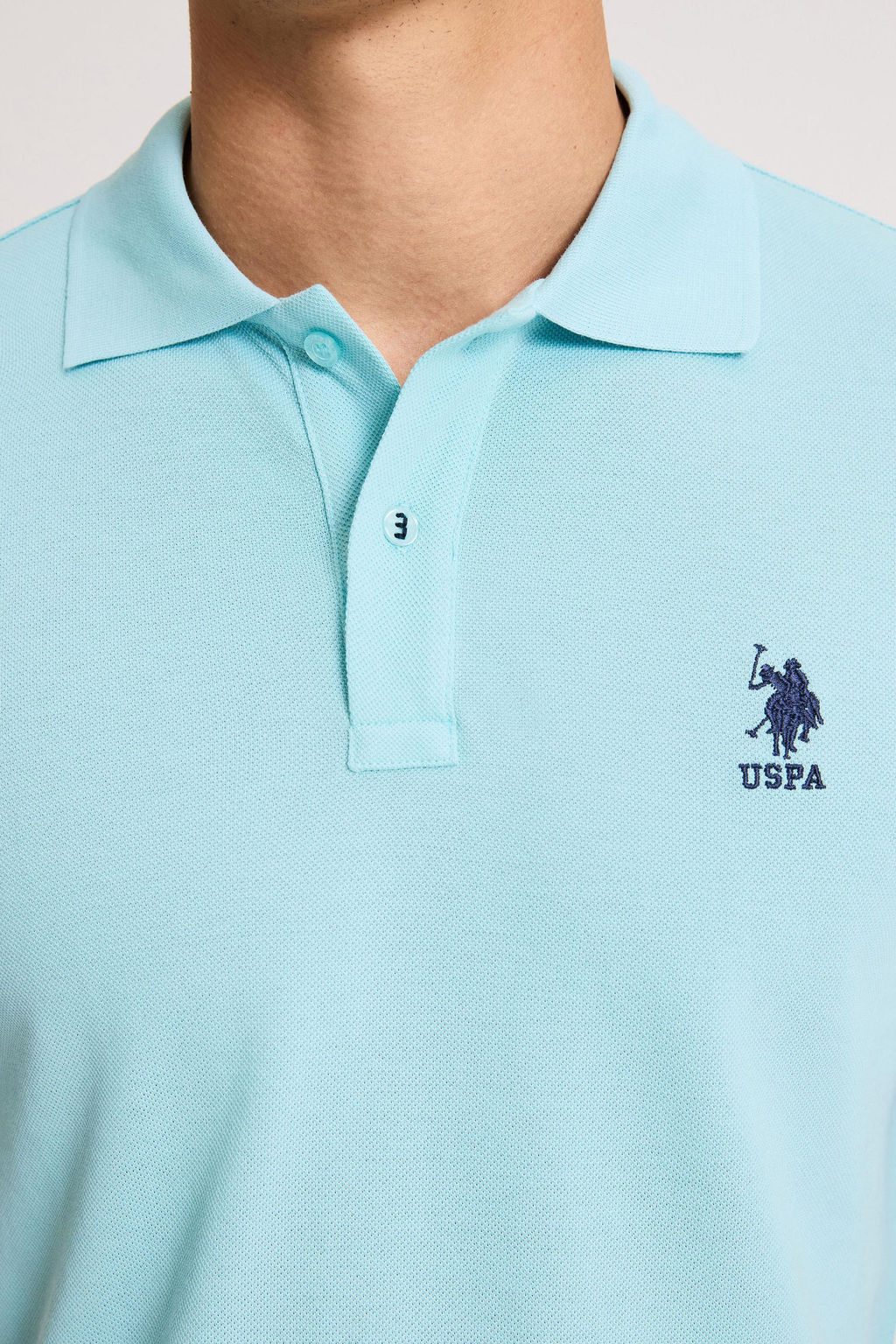 Erkek Slim Polo Yaka Aqua Basic Ti__rt