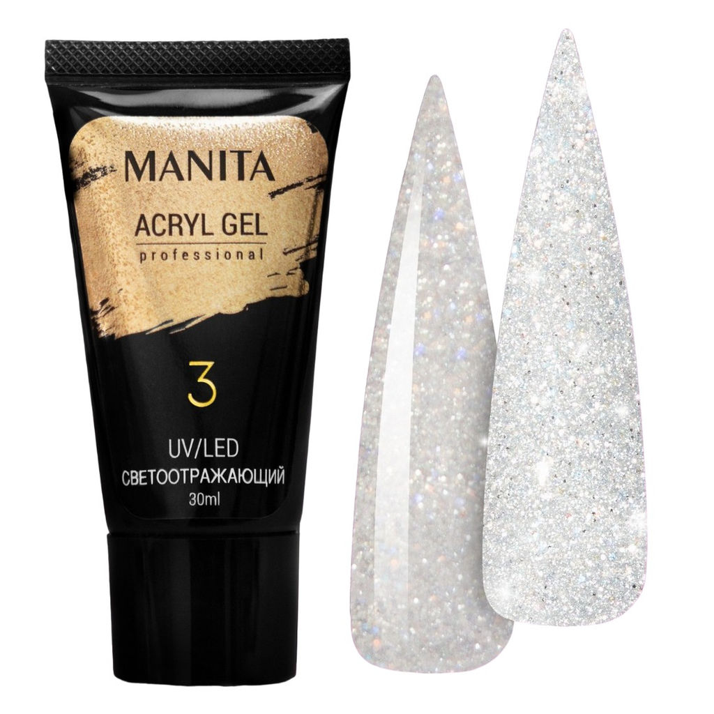 Manita Professional Акриловый гель для ногтей светоотражающий №03, 30 мл MP110130  фото 4