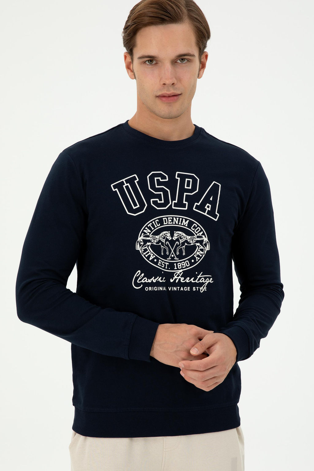 Мужской темно-синий свитшот - U.s. polo assn фото 3