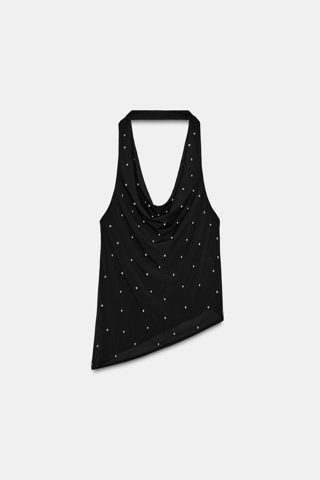 ASYMMETRIC HALTER TOP WITH RHINESTONES - Zara фото 5