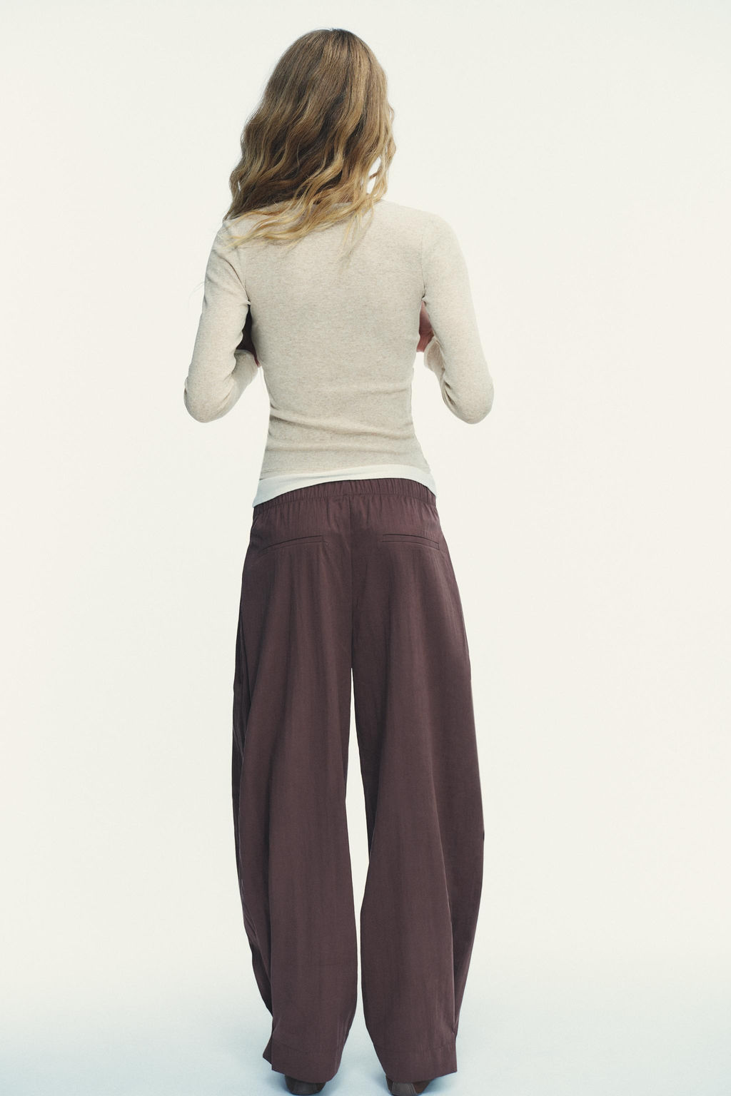 NYLON TROUSERS WITH BUTTONED HEM - Zara фото 5