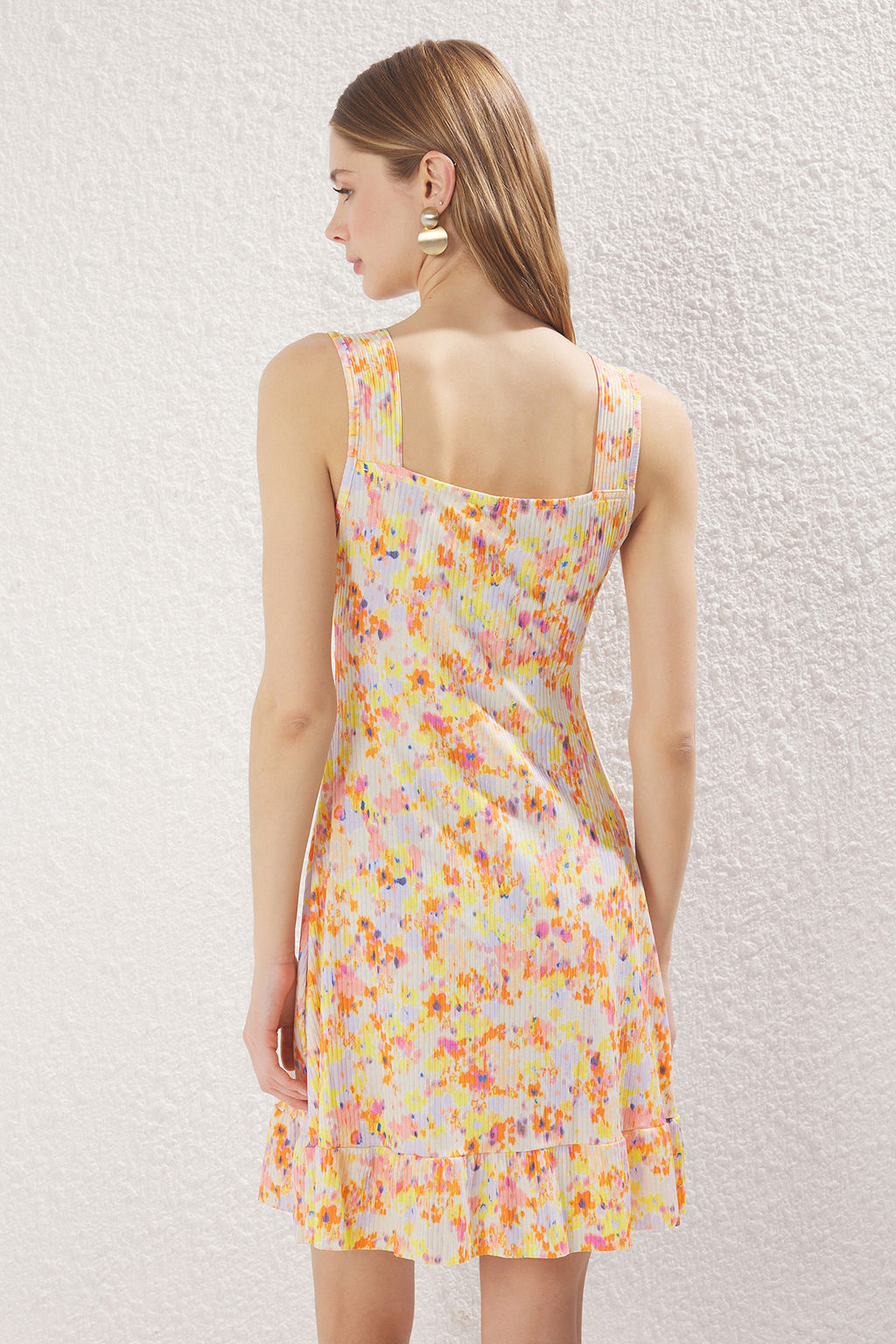 Siyah*001 Kare Yaka Volanl? A-Line Mini Orme Mini Elbise TWOSS23EL00348 - Trendyolmilla фото 22