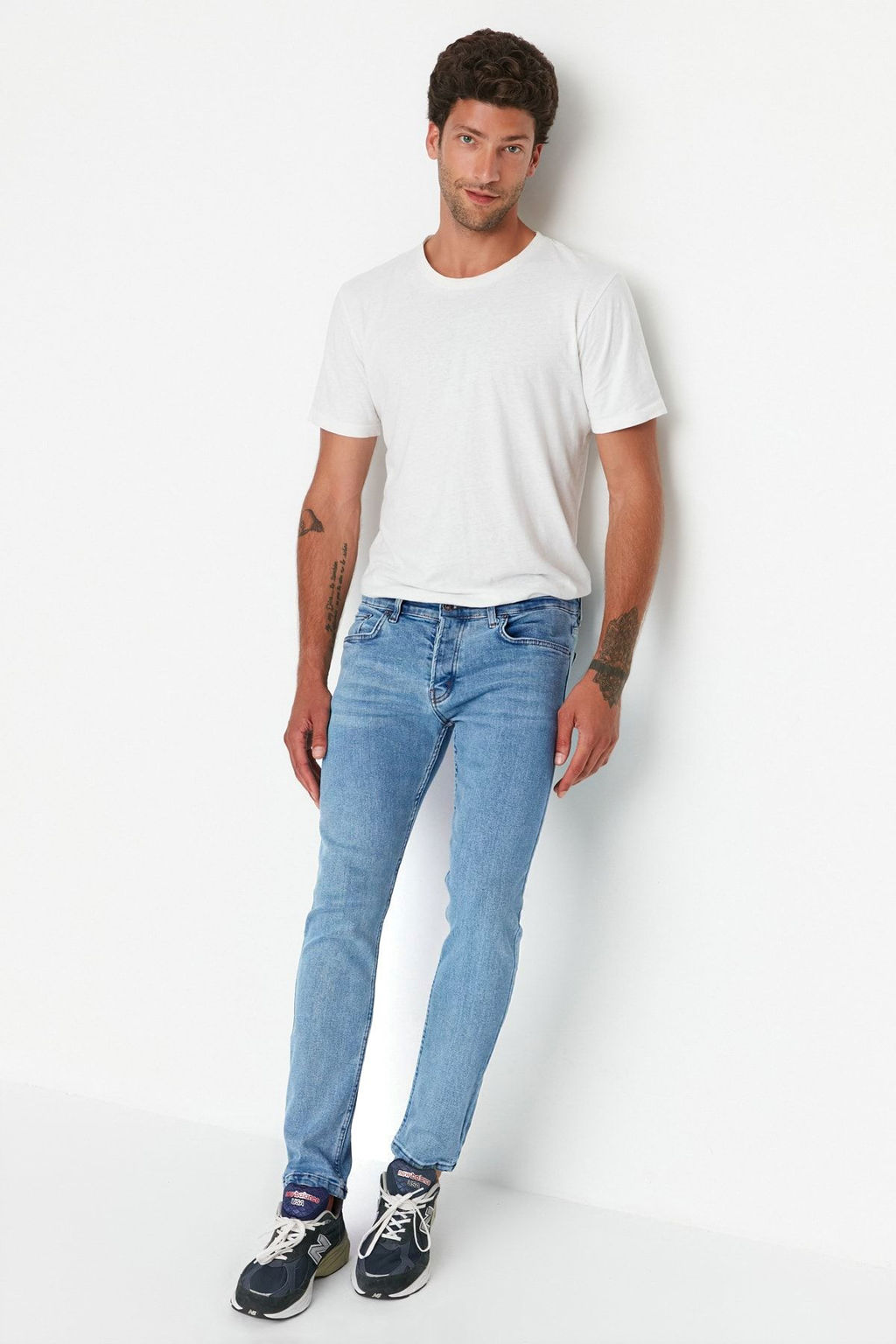 TRENDYOL MAN Siyah Skinny Fit Esnek Kumas Dar Kesim Jeans TMNAW23JE00047 - Trendyolmilla фото 49