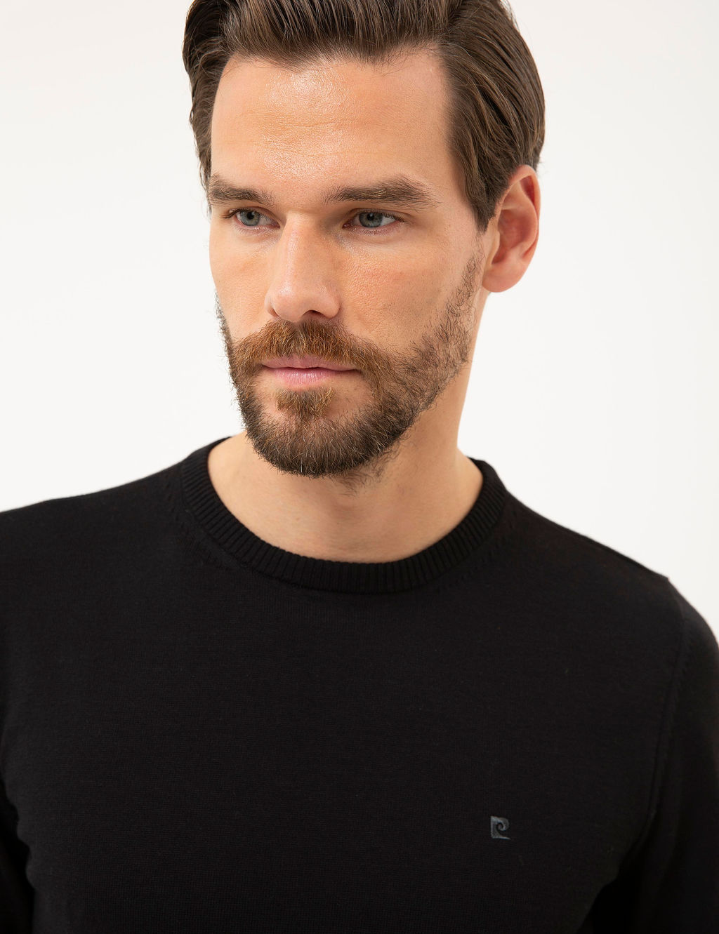 Siyah Slim Fit Bisiklet Yaka Basic Triko Kazak - Pierre cardin фото 2