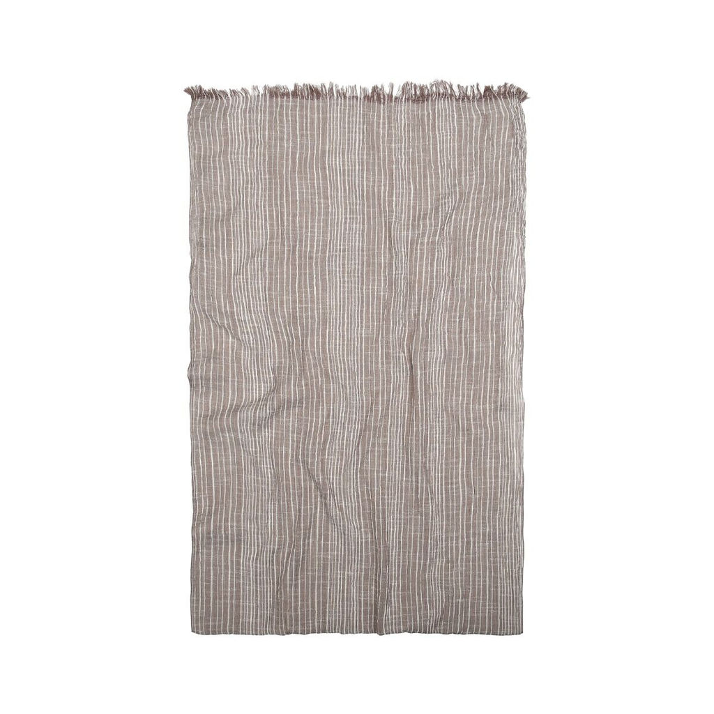 Палантин креш в деликатную полоску бежевого цвета