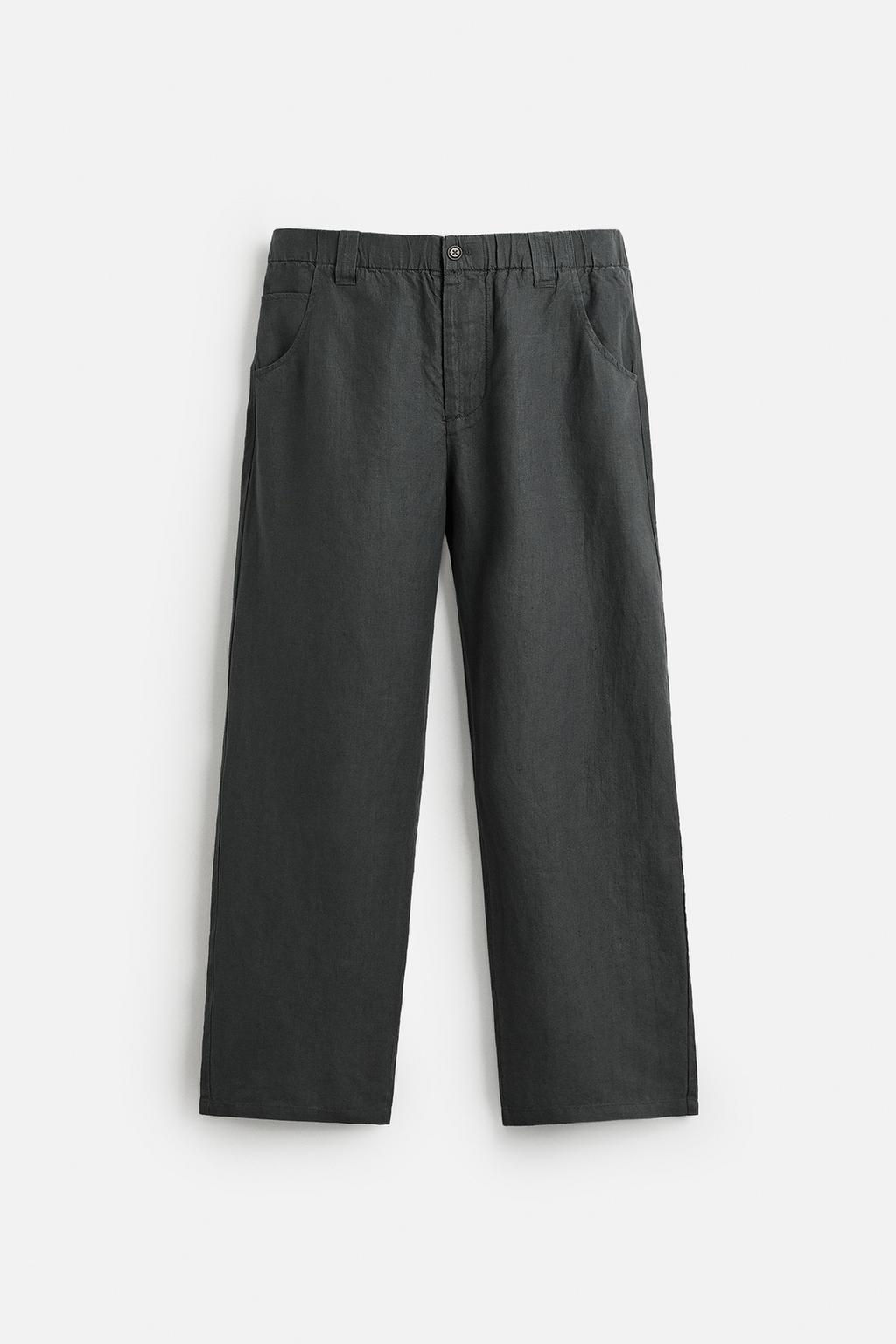 100% HEMP RELAXED FIT TROUSERS - Zara фото 17