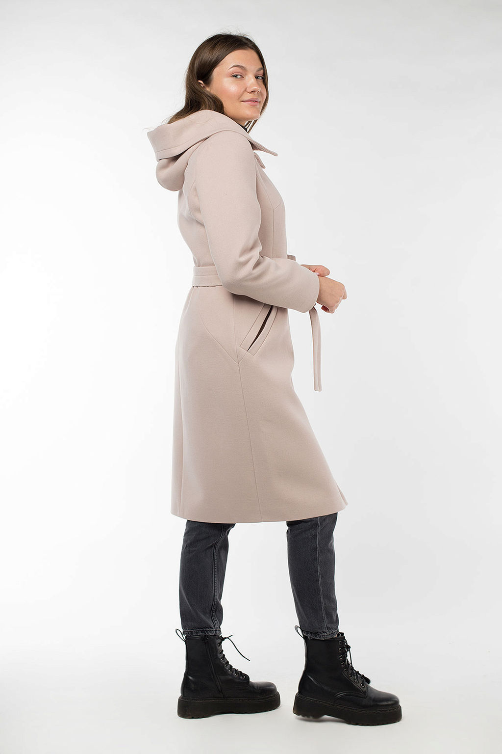 01-10066 Пальто женское демисезонное (пояс) - El podio фото 4
