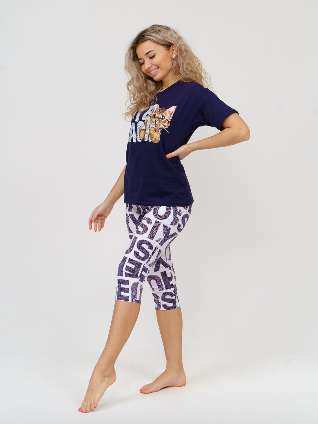 783 Пижама "Буквы/т.синие"