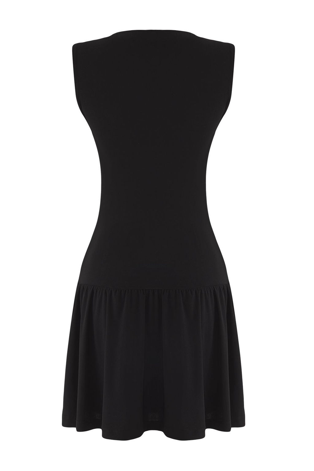 TRENDYOLMILLA Siyah Gul Aksesuar Detayl? S?rt Dekolteli S?f?r Kol Orme Esnek Mini Orme Elbise TWOSS25EL00690  фото 8