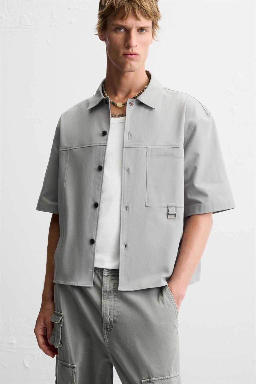 BOXY FIT OVERSHIRT WITH POCKET - Zara фото 21