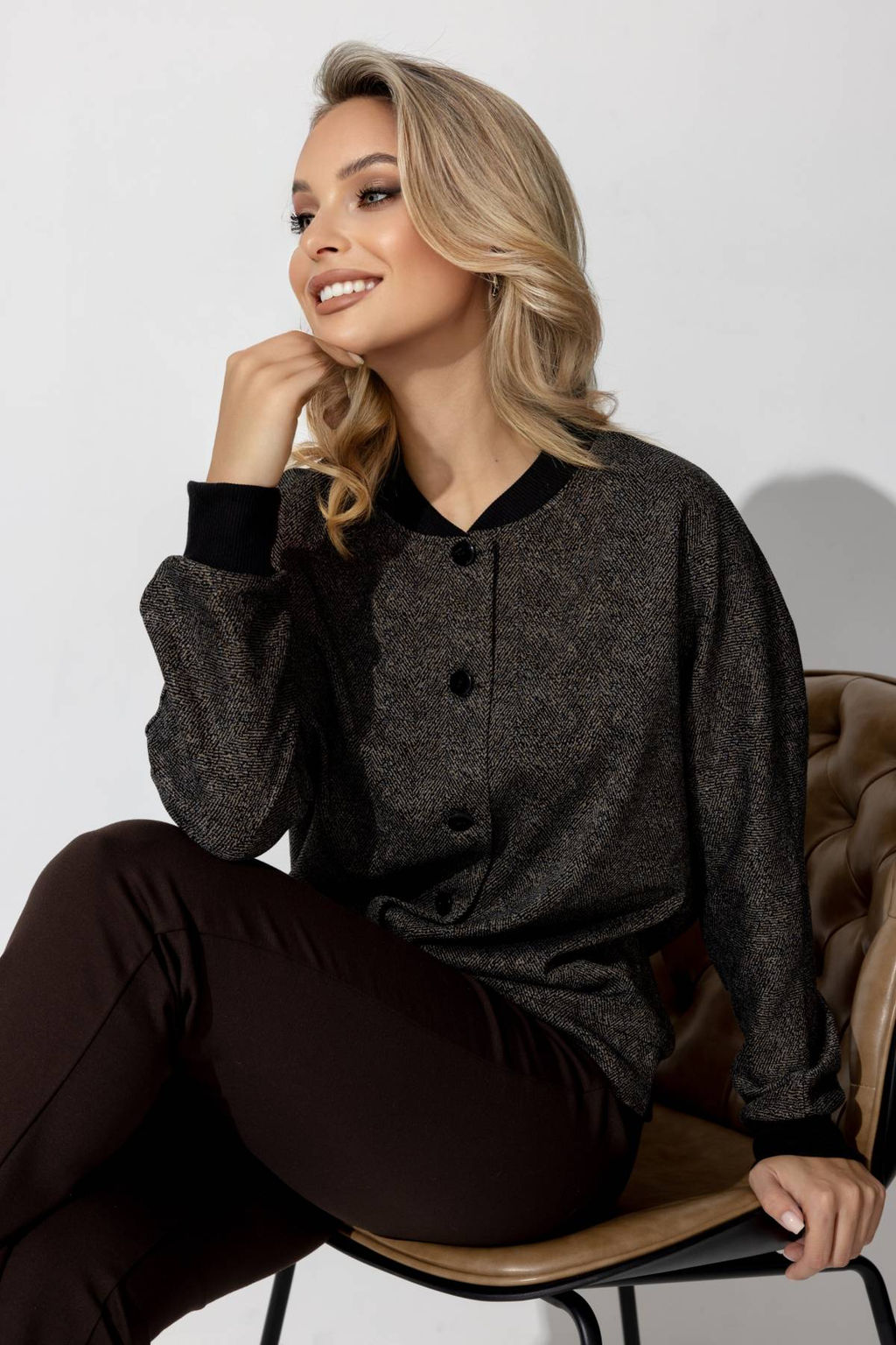 Жакет женский 4323/04/Черный, коричневый