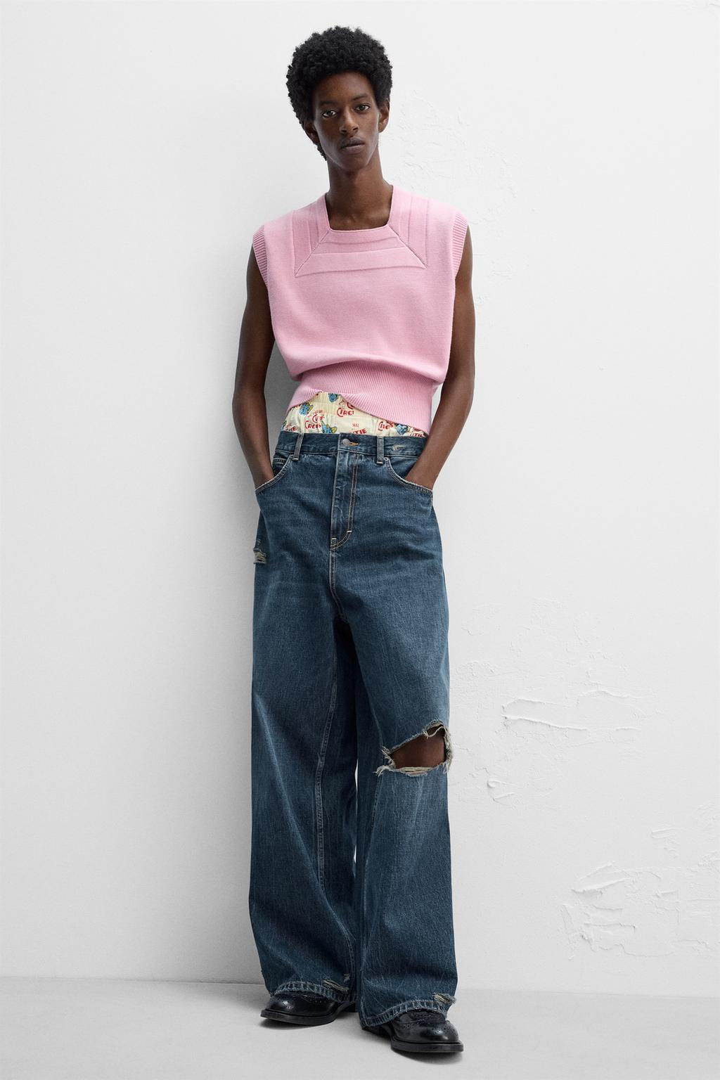 RIPPED BAGGY FIT JEANS X HARRY LAMBERT - Zara фото 5