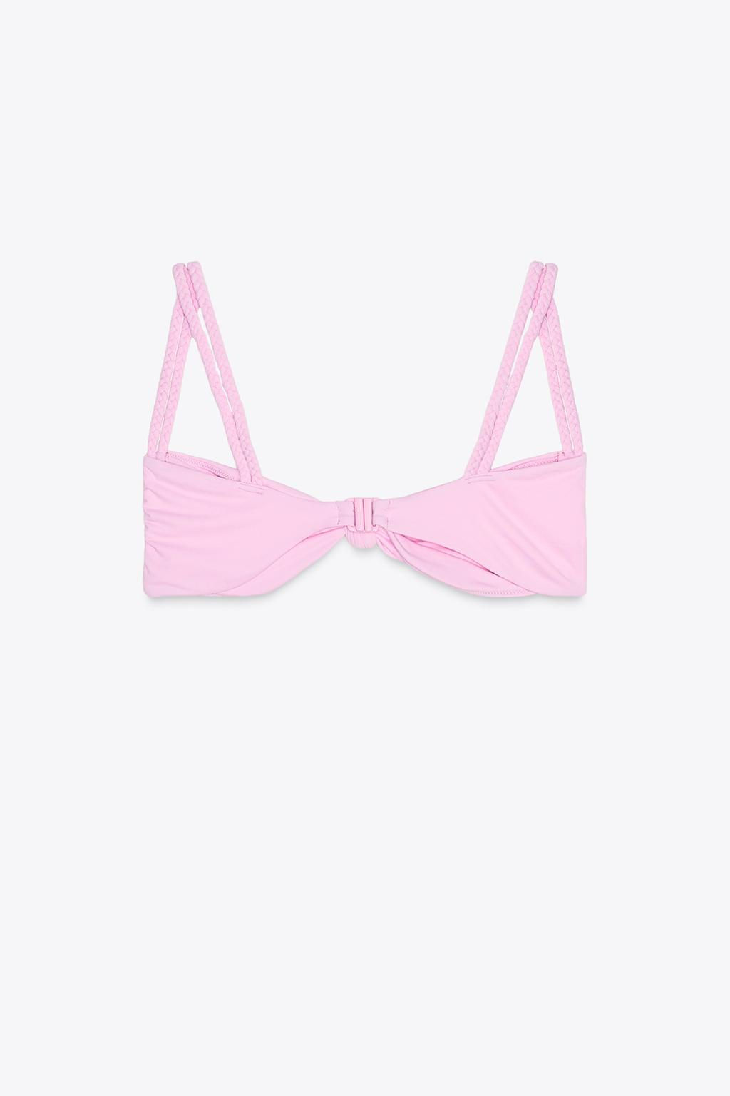 DOUBLE BRAID STRAP BIKINI TOP - Zara фото 6