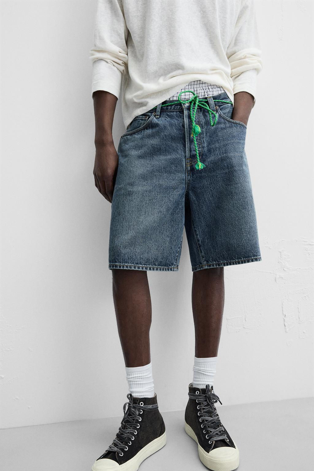 STRAIGHT-LEG DENIM BERMUDA SHORTS - Zara фото 15