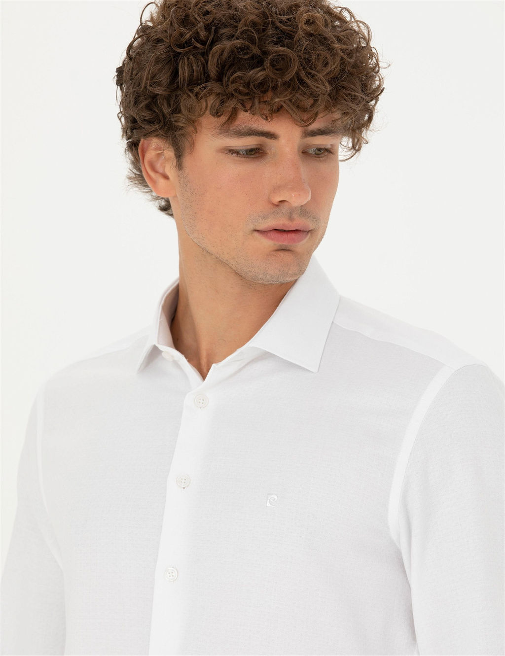 Beyaz Slim Fit Uzun Kollu G_mlek - Pierre cardin фото 2