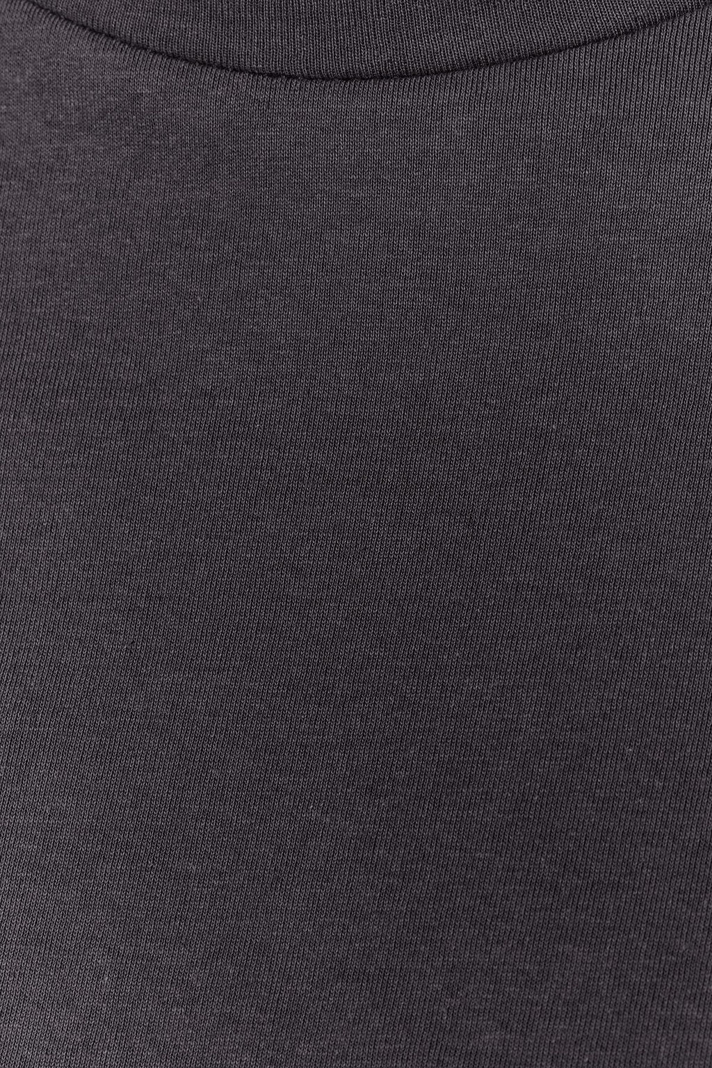 Antrasit-Sar? Basic %100 Pamuk Bisiklet Yaka 2li Paket Orme T-Shirt TWOSS20TS0141