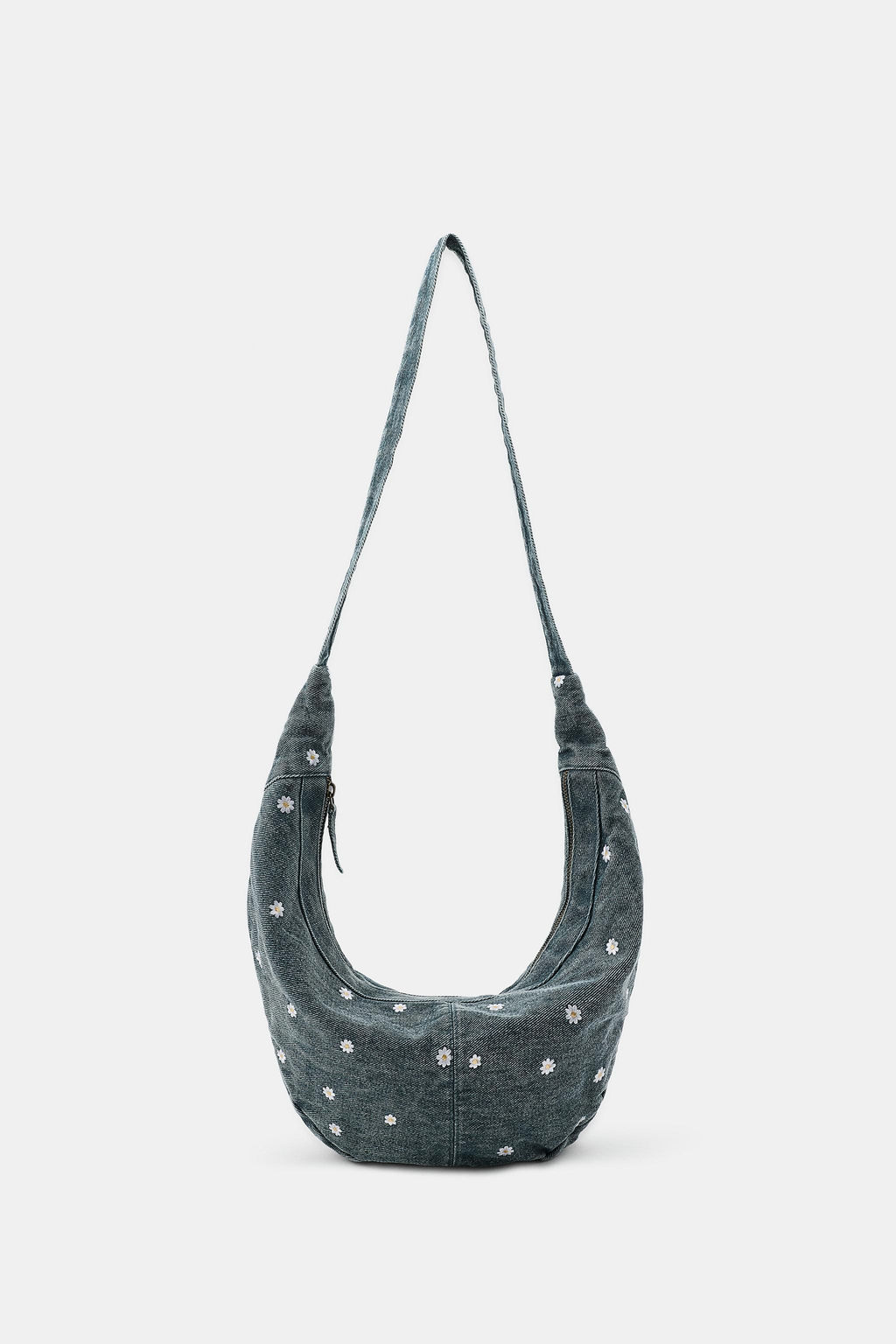 BOLSO BANDOLERA DENIM BORDADOS MARGARITAS / Azul - Zara фото 3
