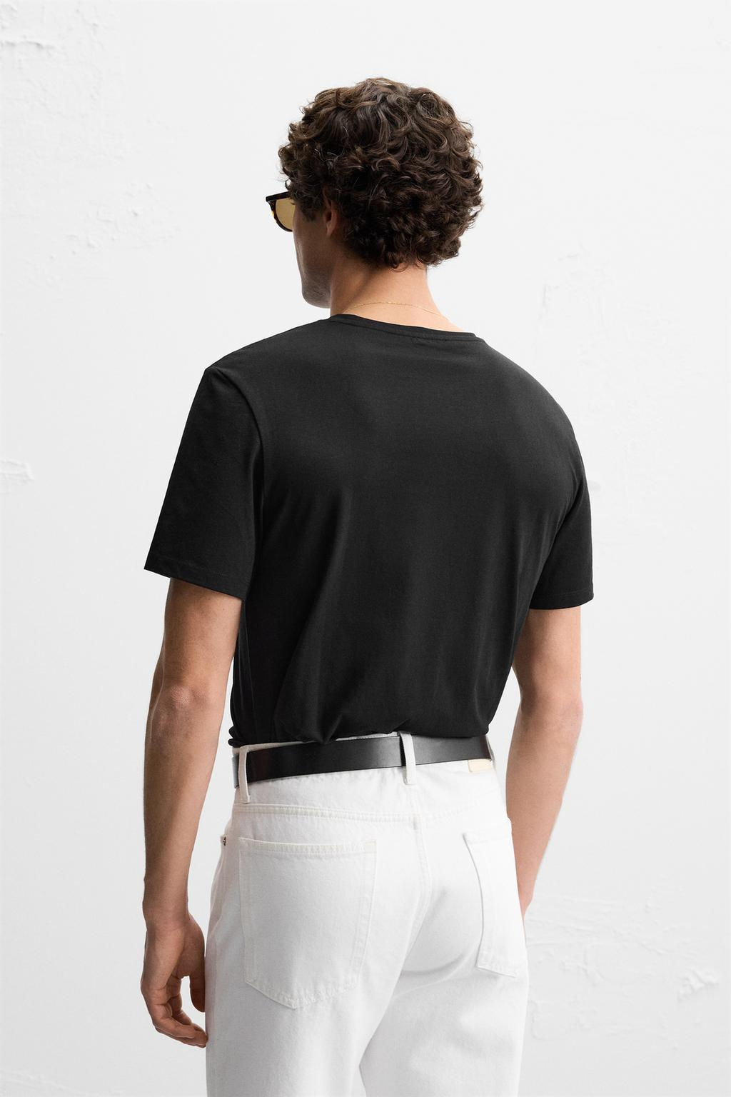 BASIC SLIM FIT T-SHIRT - Zara фото 12