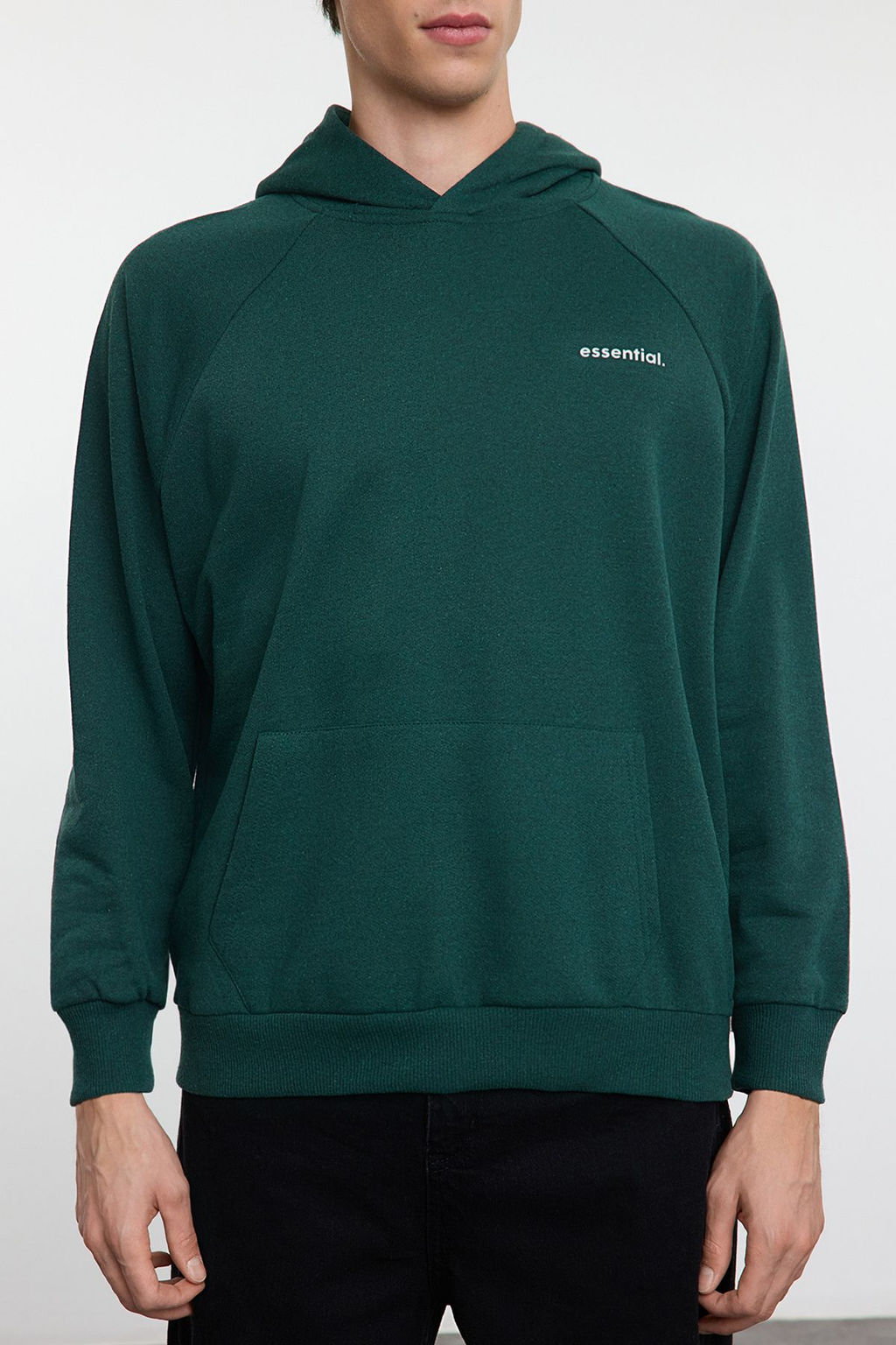 TRENDYOL MAN Bej Unisex Oversize/Genis Kesim Reglan Kol Sloganl? Kapusonlu Sweatshirt TMNAW25SW00156 - Trendyolmilla фото 5