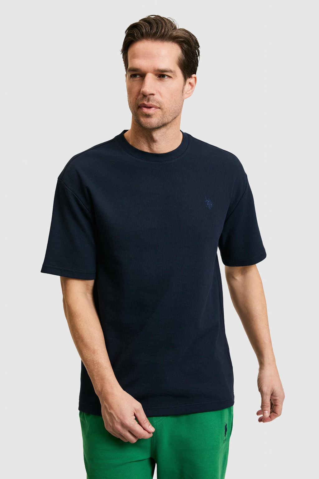 Erkek Comfort Fit Bisiklet Yaka Lacivert Ti__rt