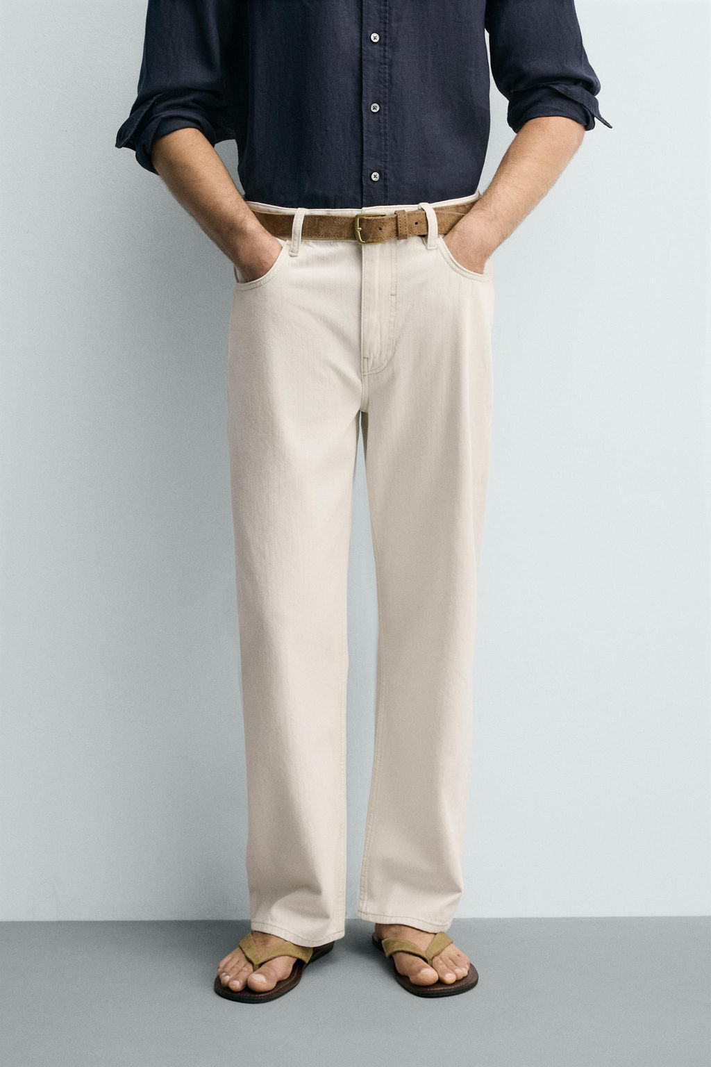 JEANS STRAIGHT FIT / Blanco roto