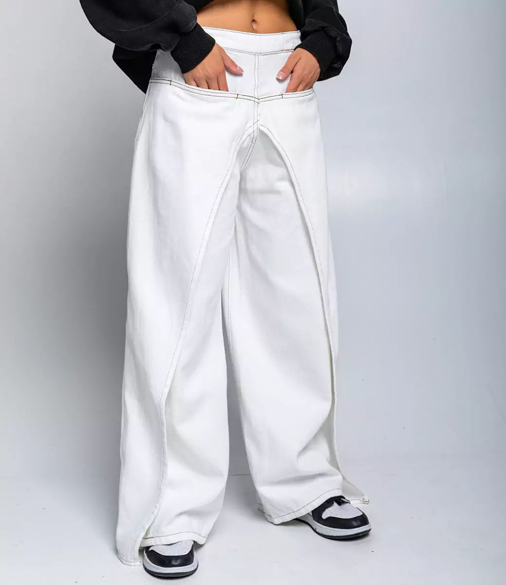 Джинсы #КТ697, белый