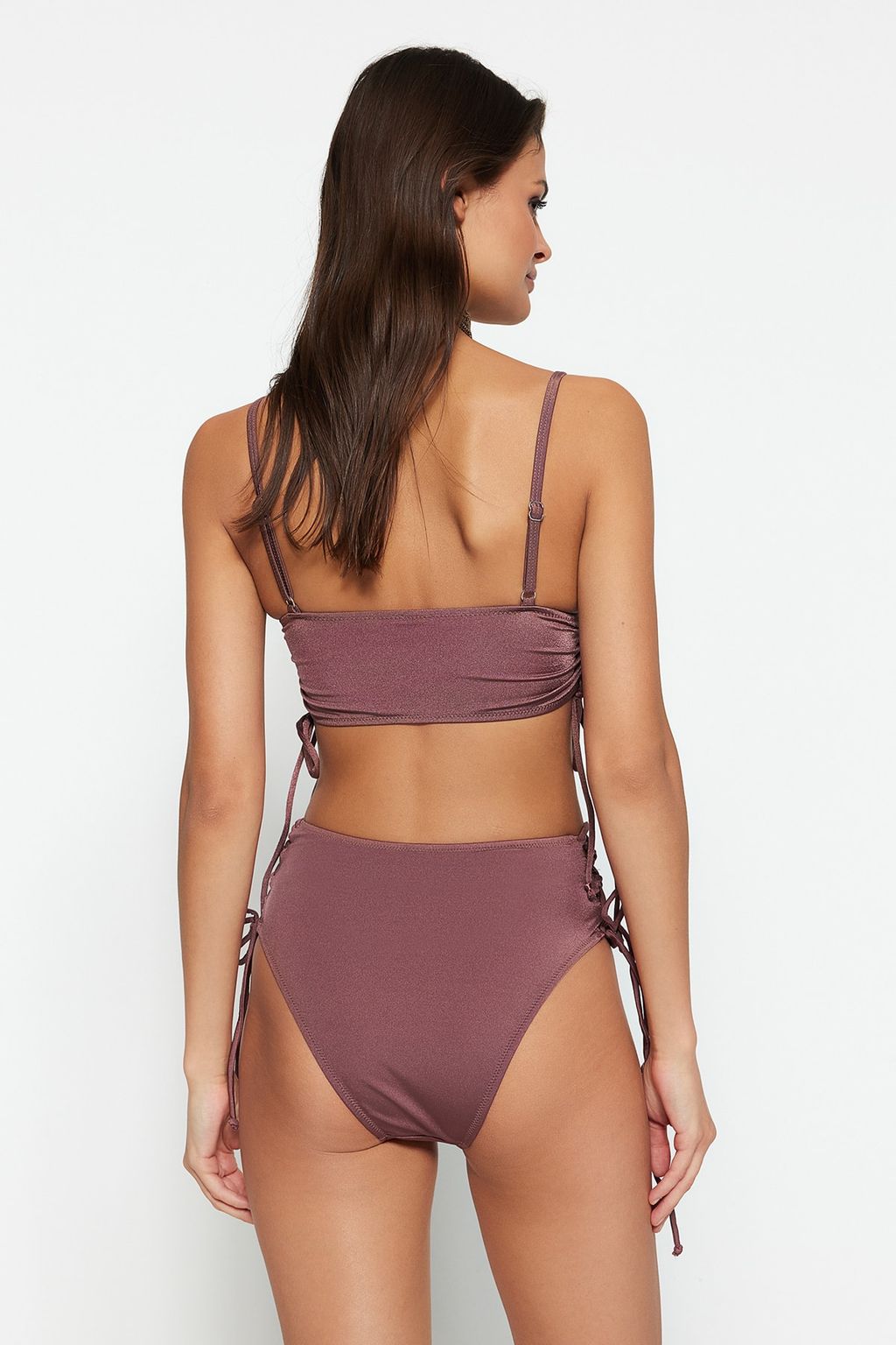 TRENDYOLMILLA Siyah Biyeli Yuksek Bel Hipster Bikini Alt? TBESS22BA0044  фото 5