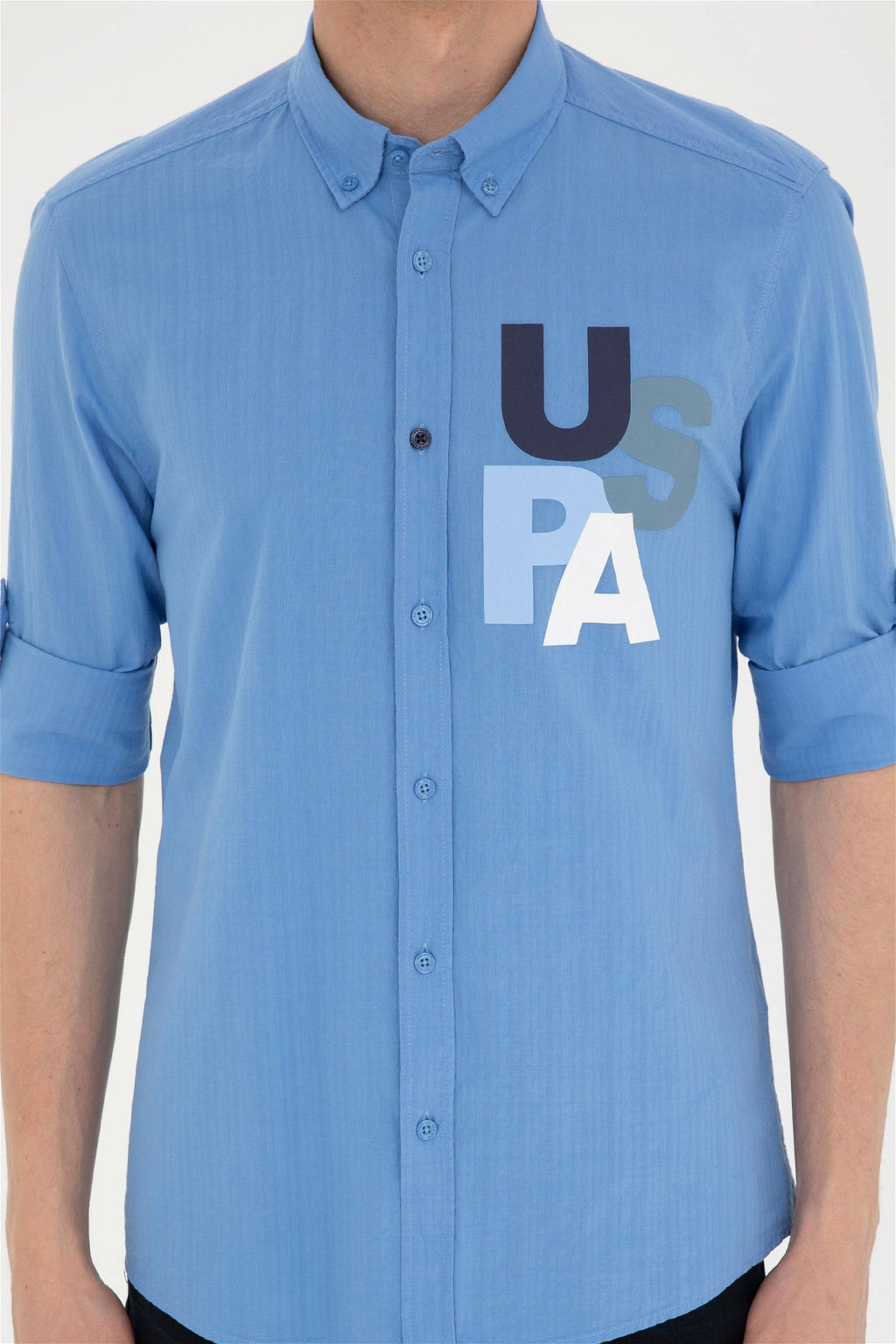 U. S. Polo Assn / Мужская голубая рубашка с длинным рукавом - U.s. polo assn фото 6