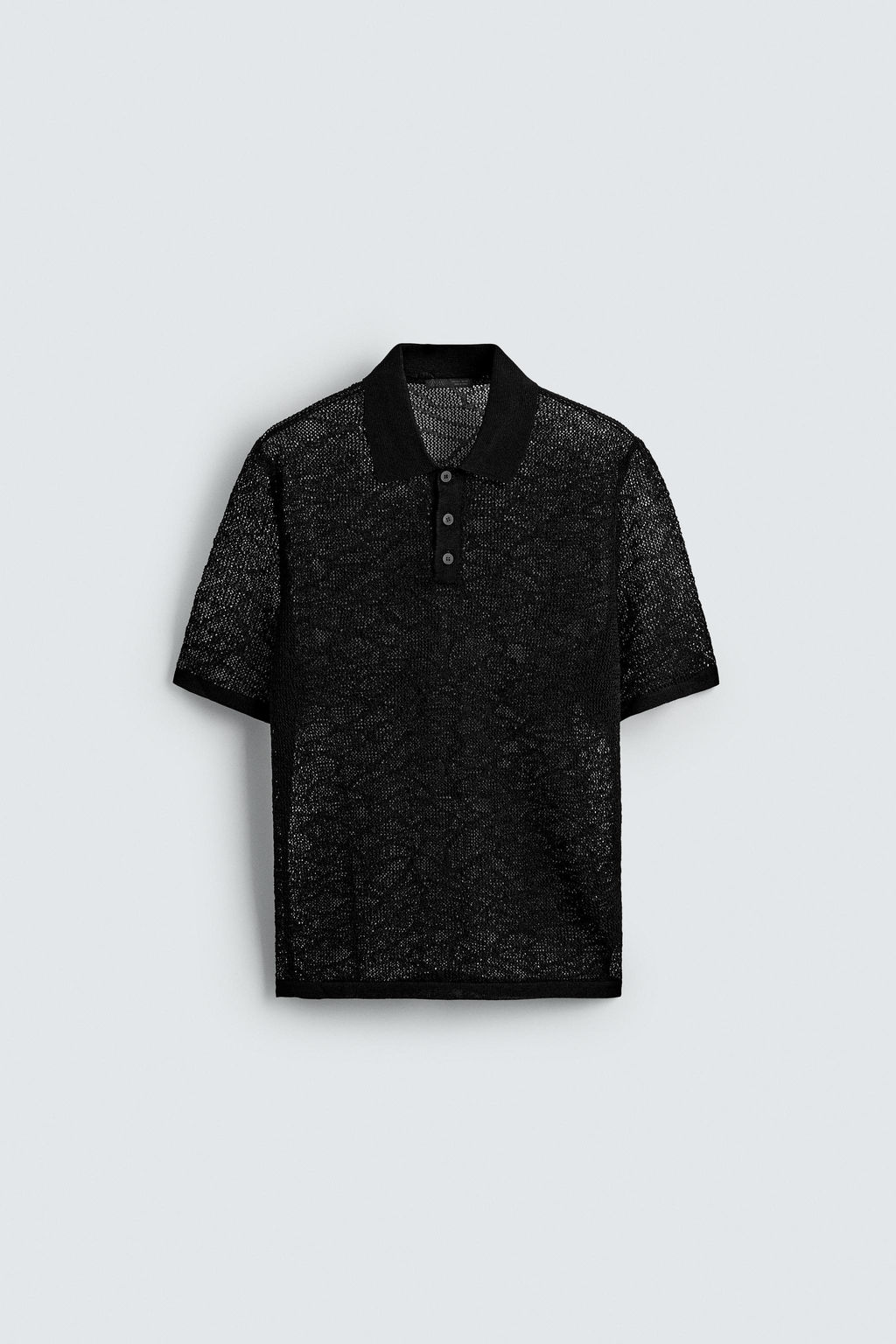 OPENWORK KNIT POLO SHIRT - Zara фото 8