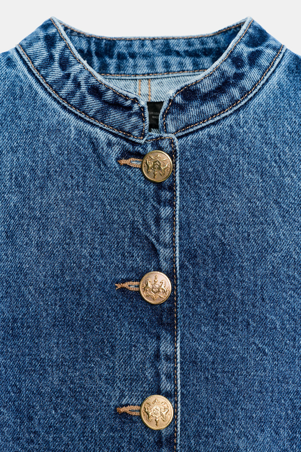 CHAQUETA Z1975 DENIM BOT?N DORADO / Azul medio - Zara фото 10