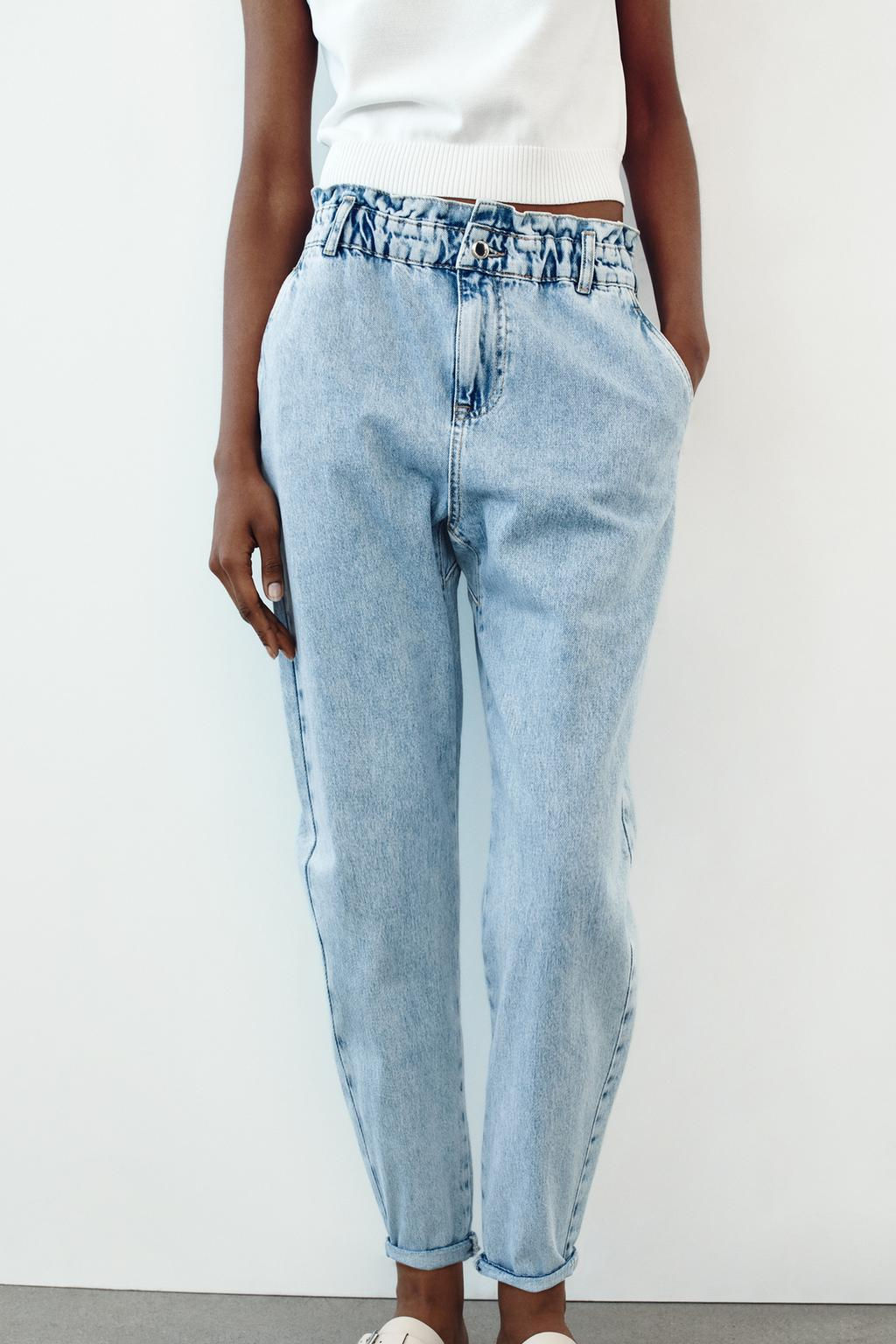 Z1975 HIGH-WAIST BAGGY PAPERBAG JEANS - Zara фото 2