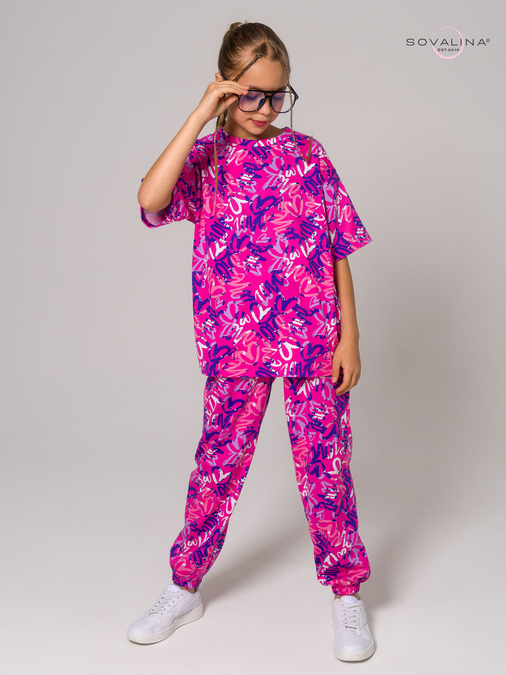 Костюм Daily girl надписи фуксия - Sovalina фото 7