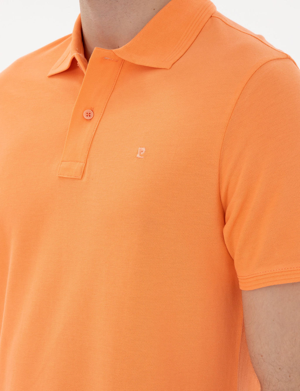 Turuncu Slim Fit K_vr_lmaz Polo Yaka Basic Ti__rt - Pierre cardin фото 7