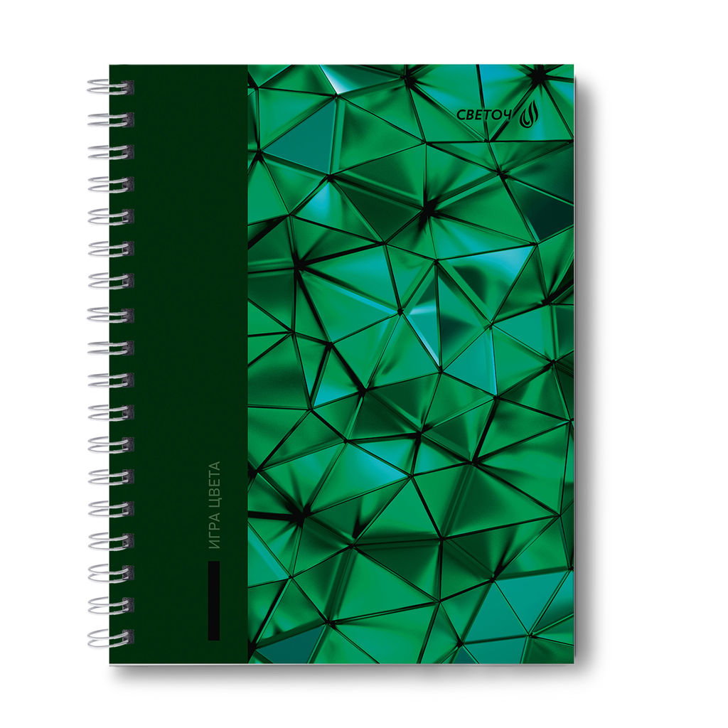 Светоч Т212 Тетрадь общая с твердой обложкой, глянцевая ламинация A5 96 л. на гребне 65 г/кв.м , белизна 100 % 4 шт. клетка 01557 Кристаллы  фото 4