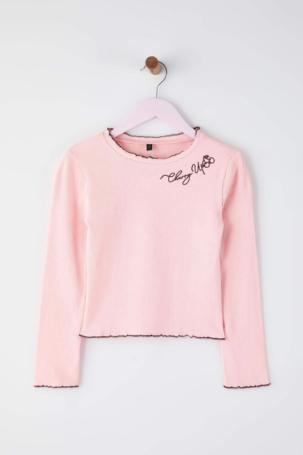 Ekru-Visne K?rm?z? 100% Pamuk 2li Nak?sl? Regular Fitilli Orme K?z Cocuk T-Shirt TKDAW26TS00011 - Trendyolmilla фото 12