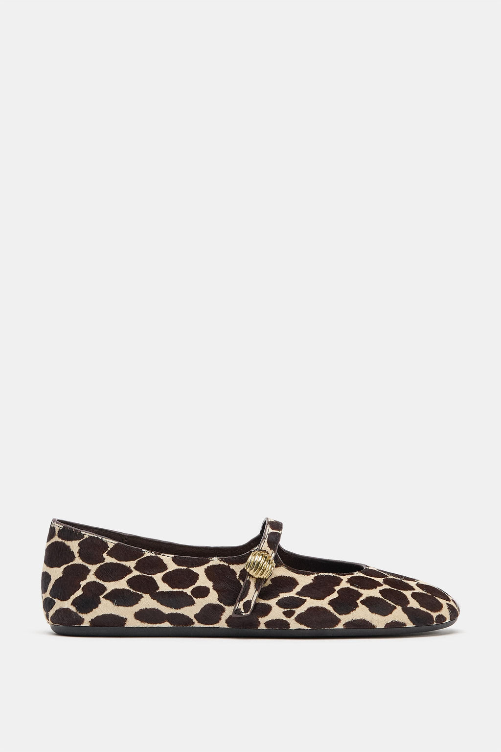 PRINTED LEATHER BALLET FLATS - Zara фото 4