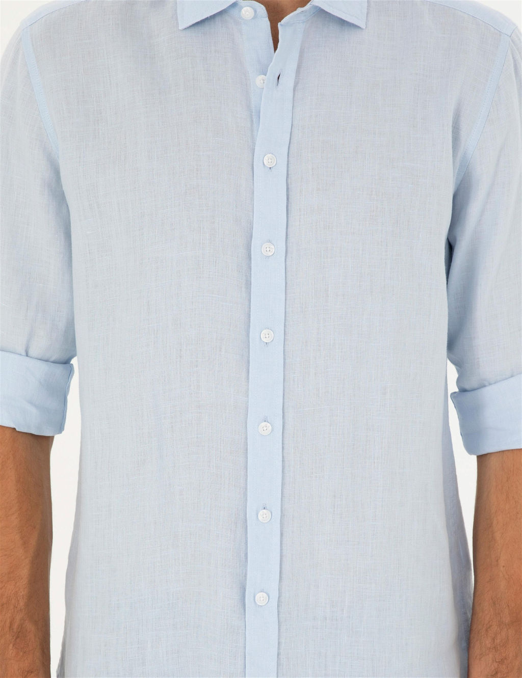 A__k Mavi Keten Regular Fit Uzun Kollu G_mlek - Pierre cardin фото 6