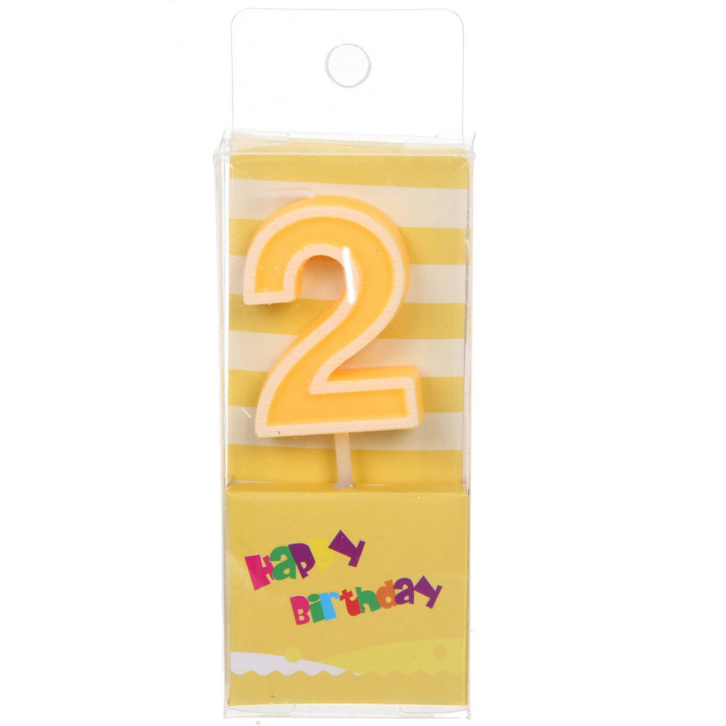 Свеча для торта Цифра Яркий праздник "2" 7,5 см