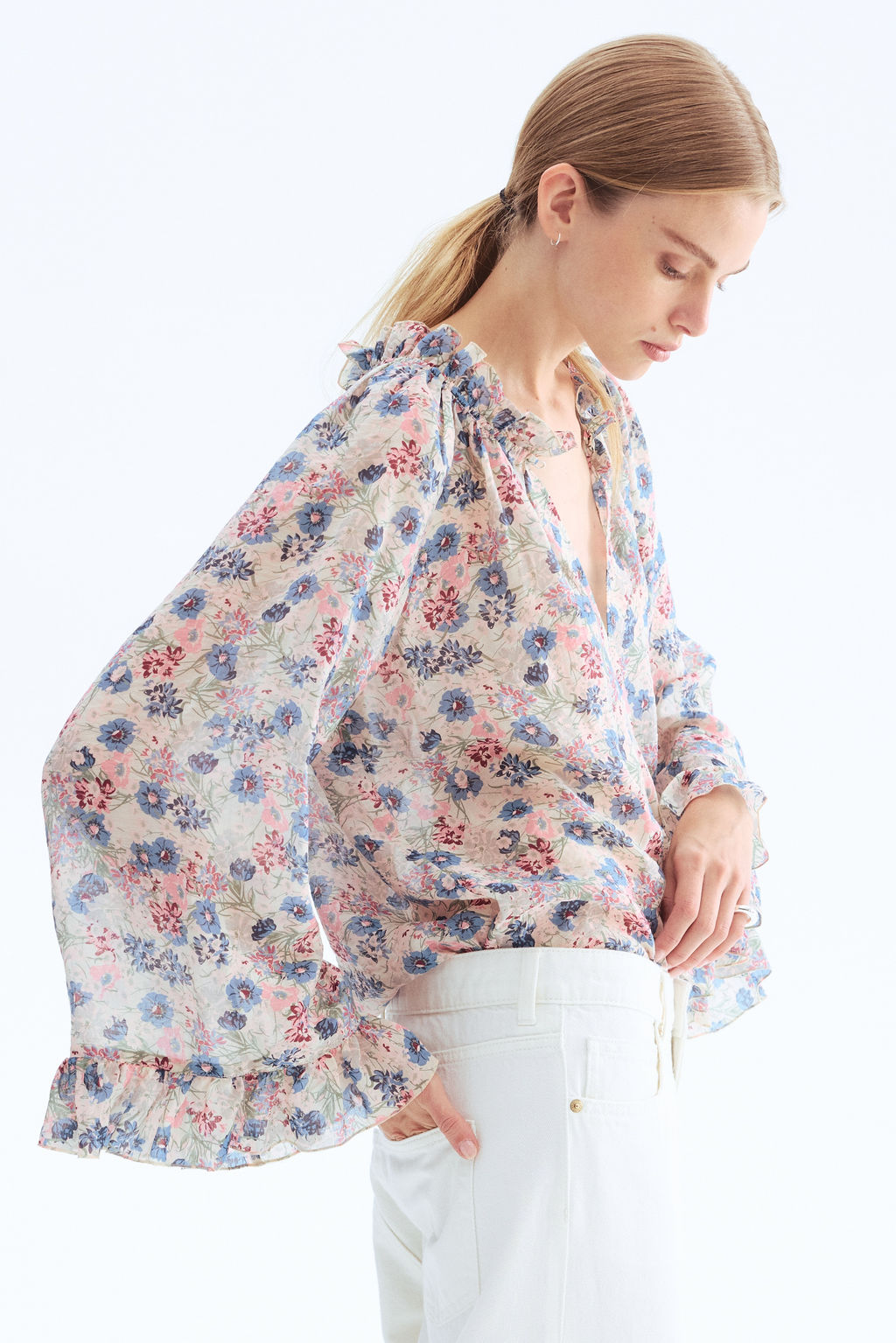 Blusa con ribetes de volante - H&m фото 2