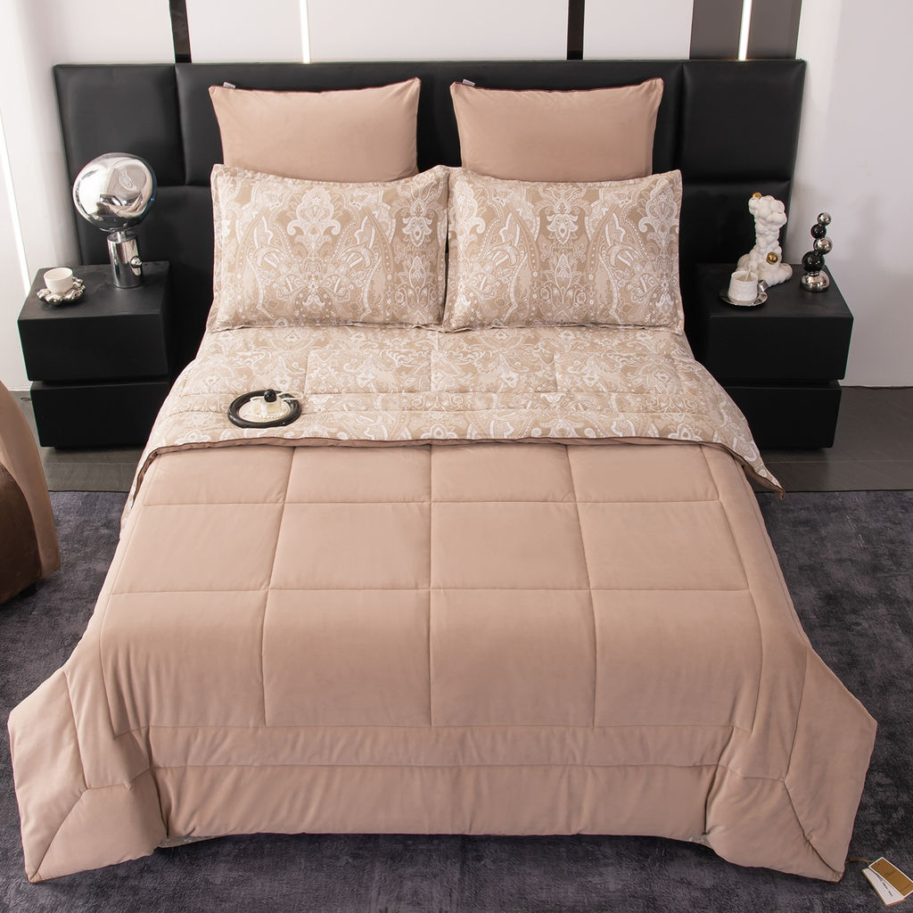 Комплект постельного белья на резинке Сатин Velouria Luxe с Одеялом VLR010 180*200*25;160*200*25;140*200*25 Евро 4 Наволочки