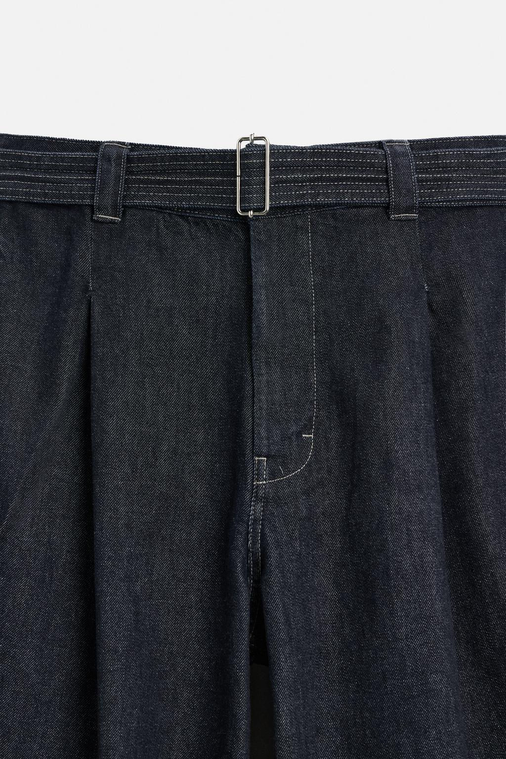 PLEATED JEANS WITH BELT - Zara фото 8
